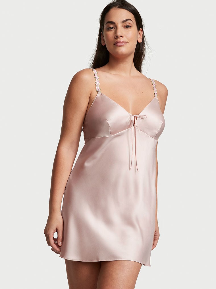 Buy Victoria's Secret Satin Rosebud Embroidery Slip online in Dubai