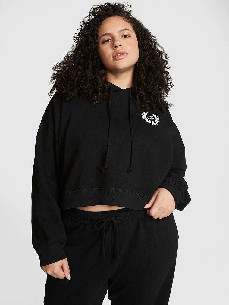 Oversized Cropped Fleece Sweatshirt