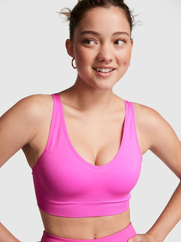 Buy Victoria's Secret PINK Pink Berry Seamless Air Sports Bra from