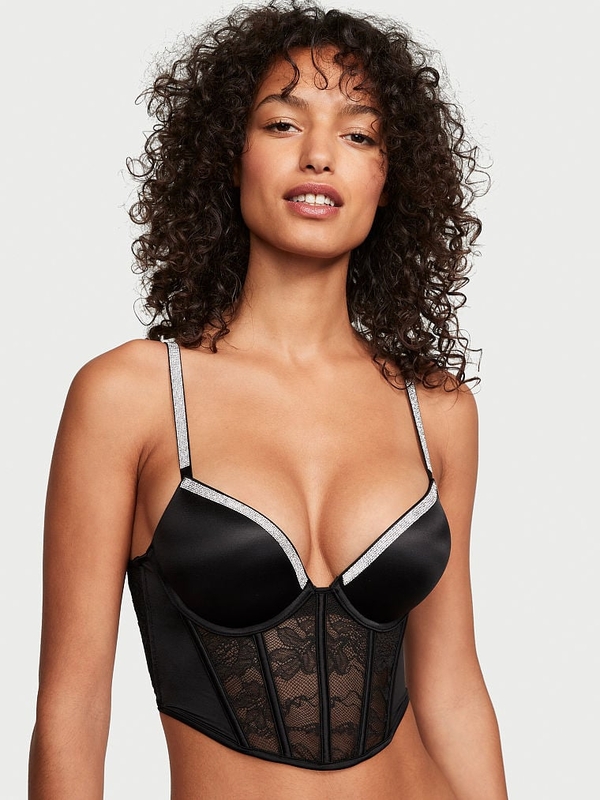 VICTORIA'S SECRET Bombshell Add-2-cups Lace Shine Strap Push Up